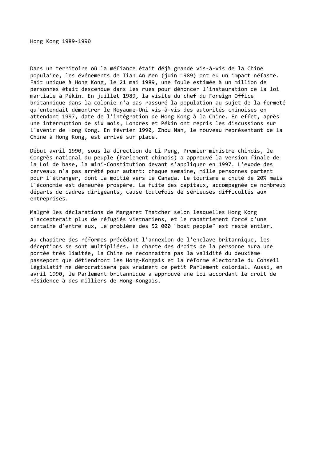 Prévisualisation du document Hong Kong (1989-1990)