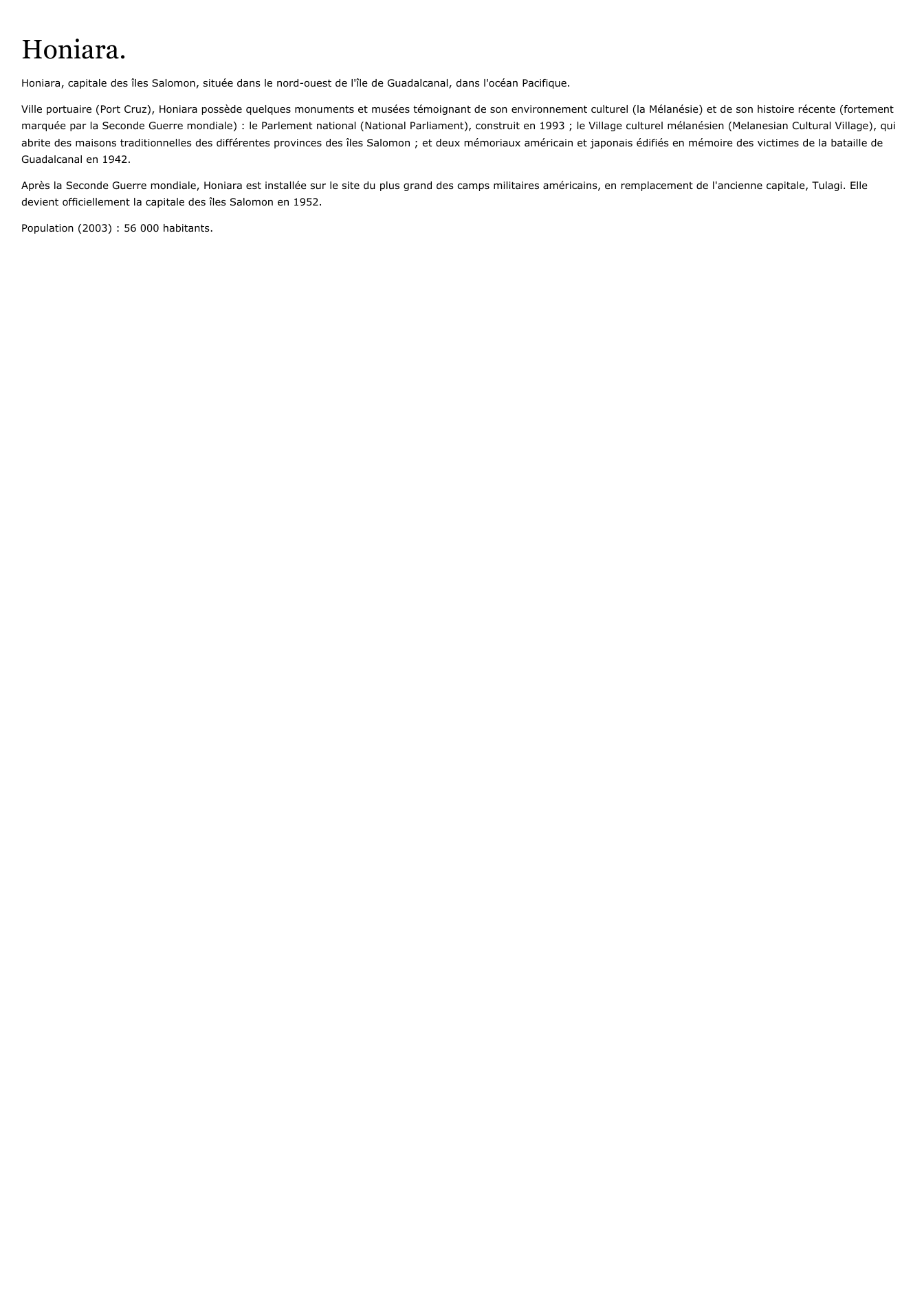 Prévisualisation du document Honiara.