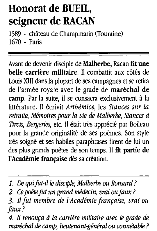 Prévisualisation du document Honorat de BUEIL, seigneur de RACAN