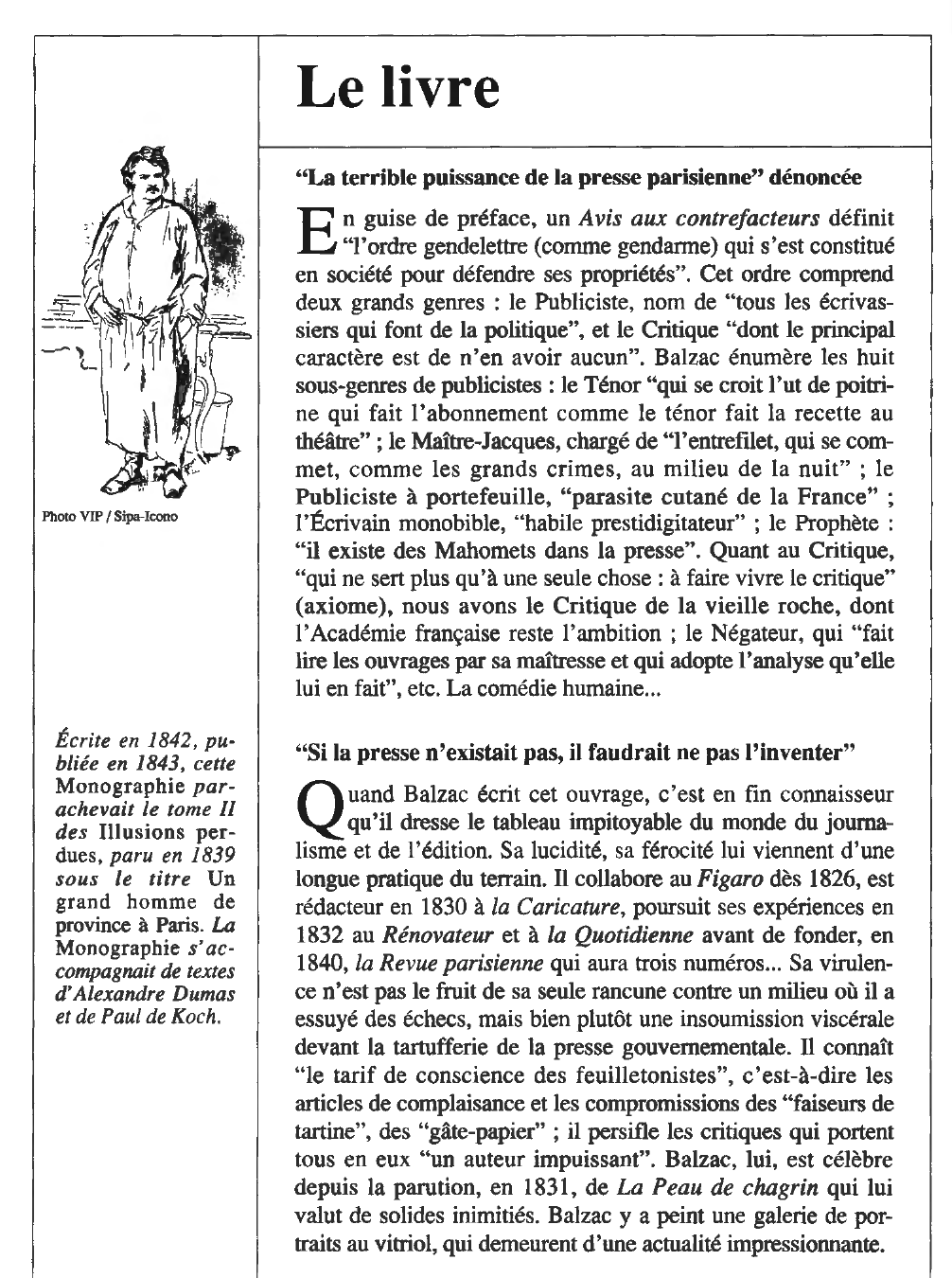 Prévisualisation du document Honoré de BALZAC : Monographie de la presse parisienne