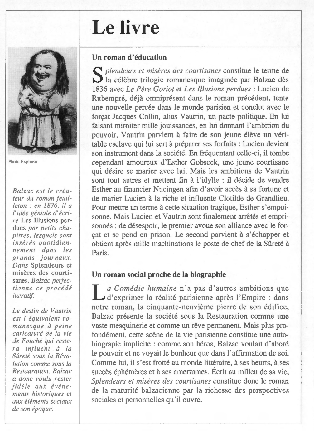 Prévisualisation du document Honoré de BALZAC : Splendeurs et misères des courtisanes