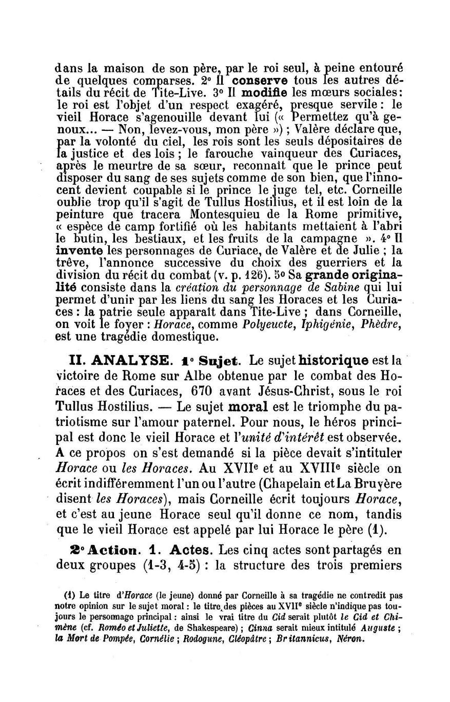 Prévisualisation du document HORACE DE RACINE (fiche de lecture et critique)