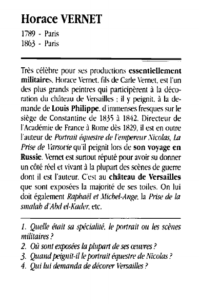 Prévisualisation du document Horace VERNET1789 - Paris1863 - ParisTrès célèhre pour ses productions essentiellementmilitaires.