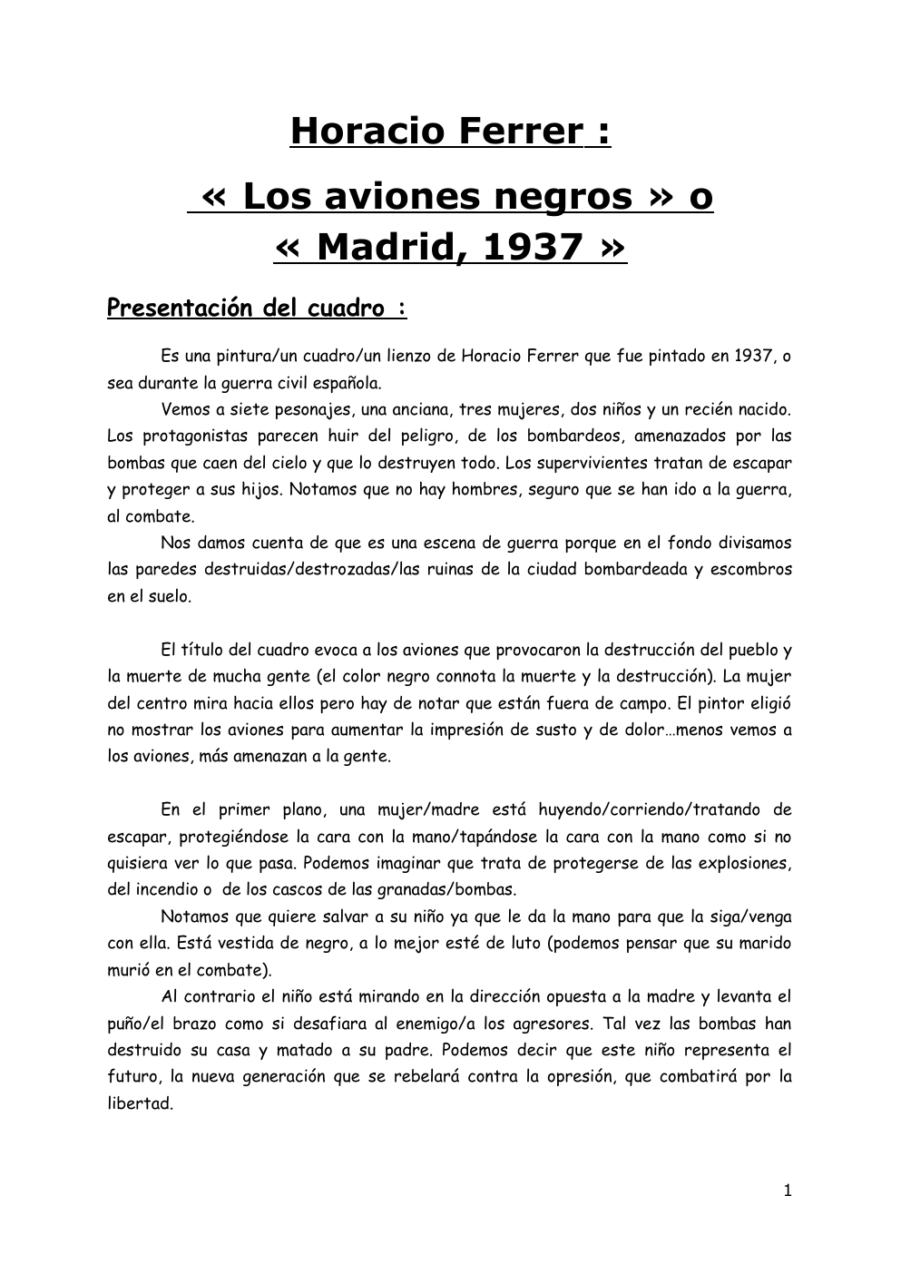 Prévisualisation du document Horacio Ferrer :  « Los aviones negros » o « Madrid, 1937 »