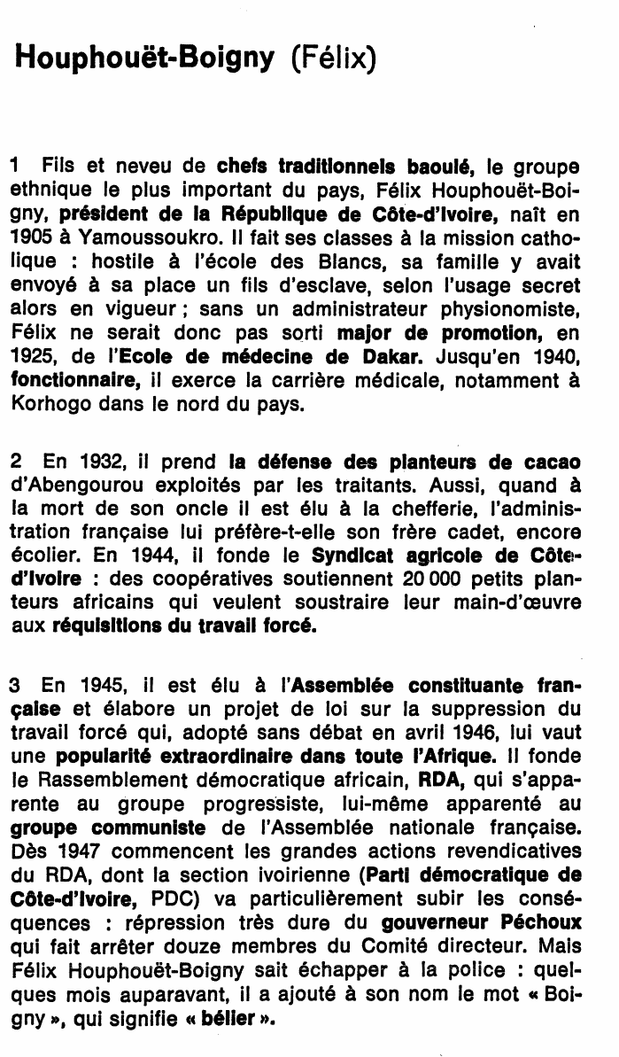 Prévisualisation du document Houphouët-Boigny, Félix