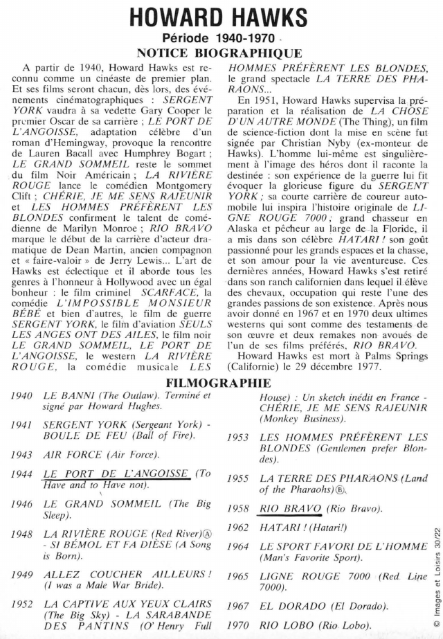 Prévisualisation du document HOWARD HAWKS