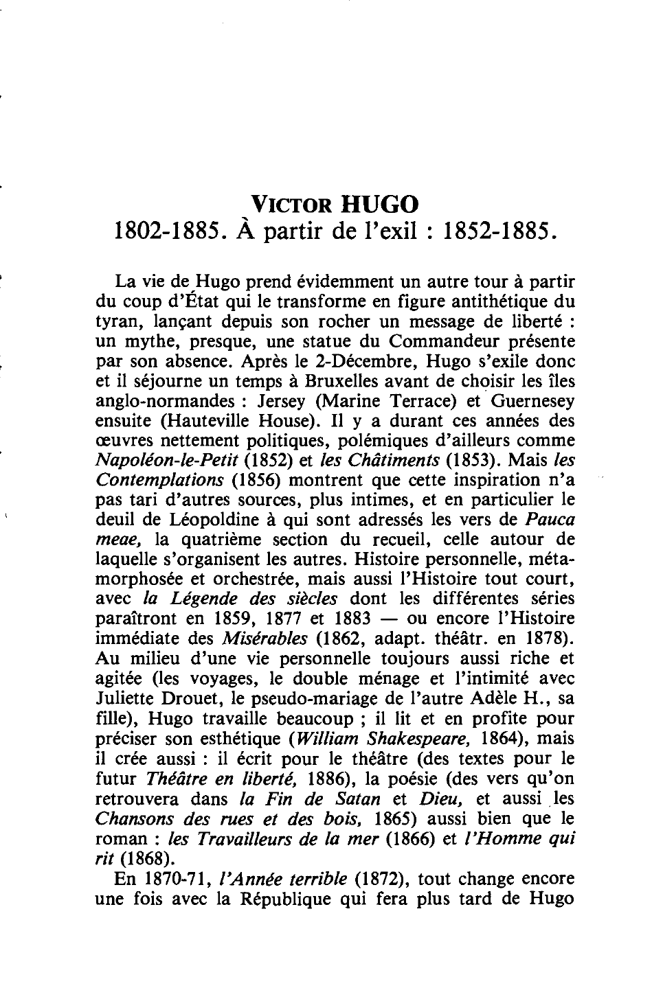 Prévisualisation du document Hugo, Victor