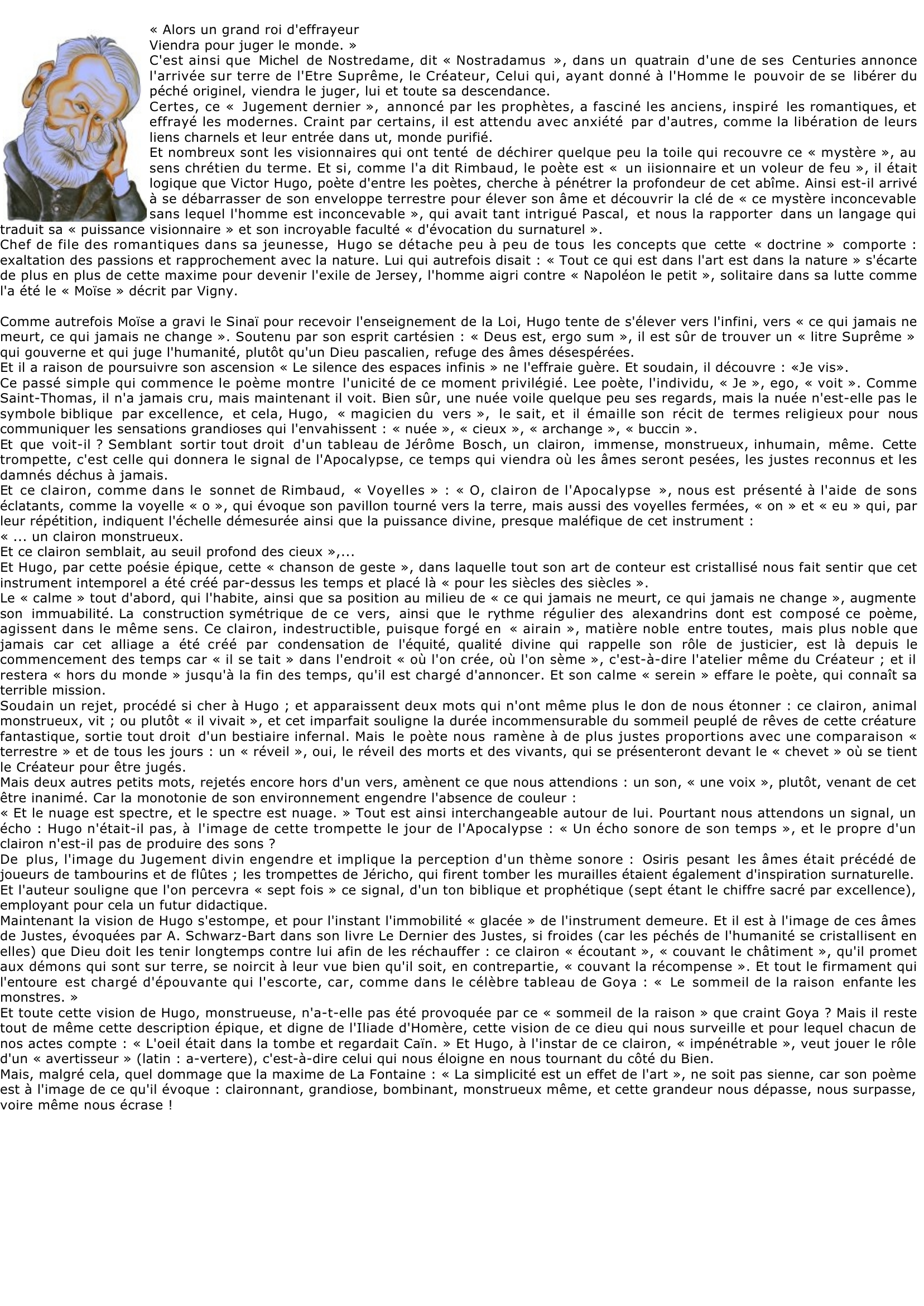 Prévisualisation du document Hugo, Victor - La Légende des Siècles - HORS DES TEMPS - LA TROMPETTE DU JUGEMENT