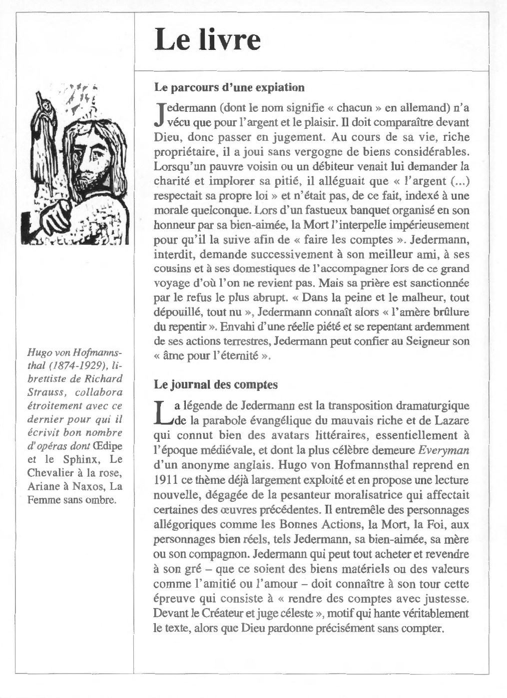 Prévisualisation du document Hugo von HOFMANNSTHAL : Jedermann