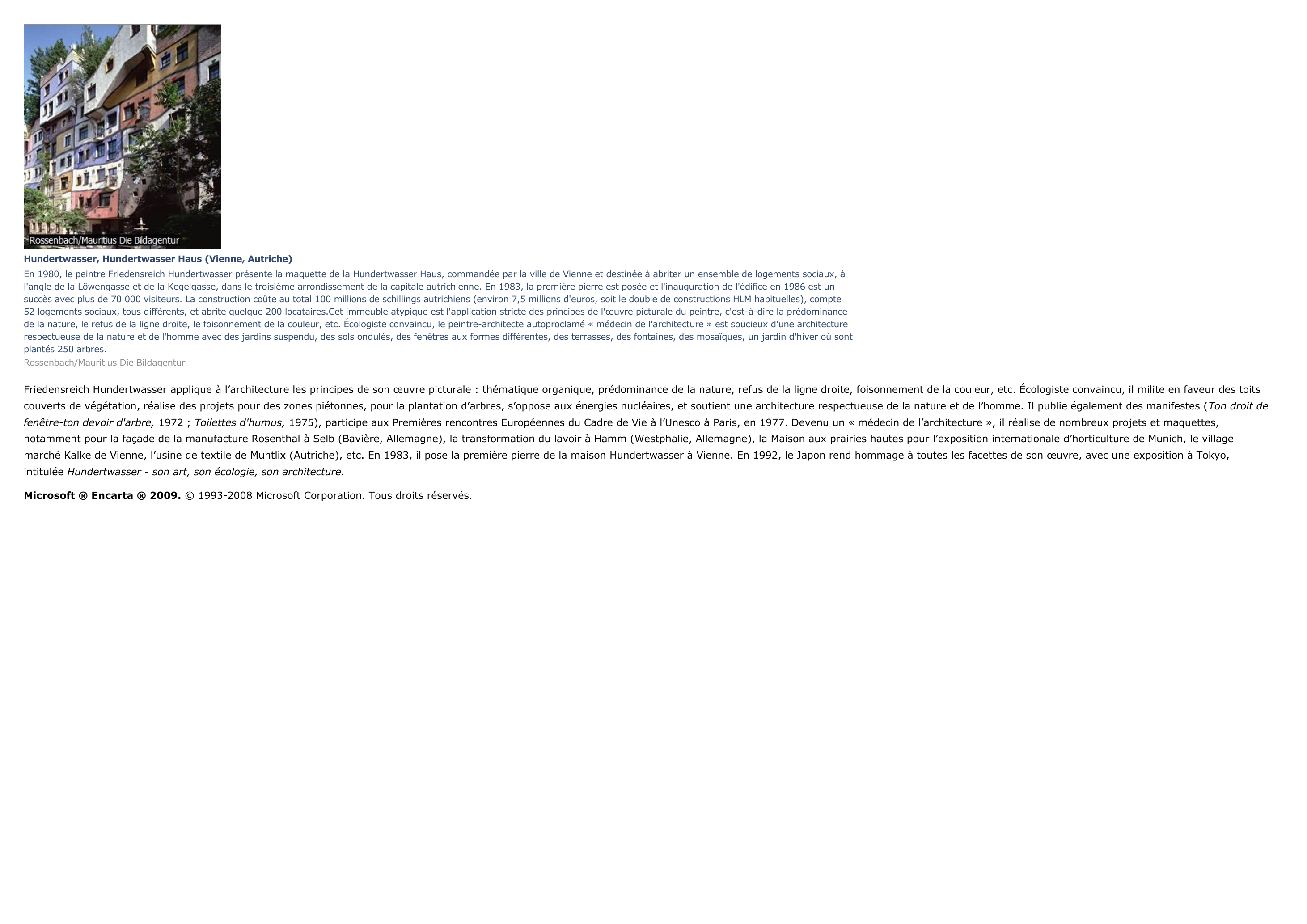 Prévisualisation du document Hundertwasser, Friedensreich - vie et oeuvre du peintre.