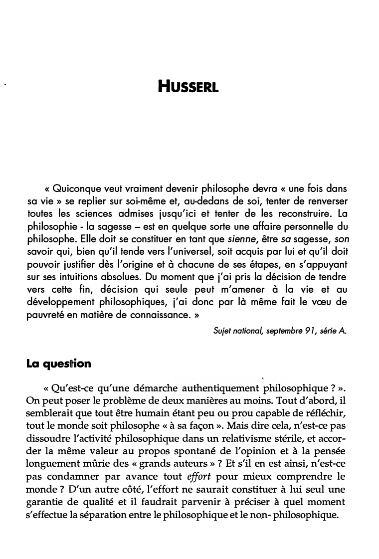 Prévisualisation du document Husserl: Quiconque veut vraiment devenir philosophe devra