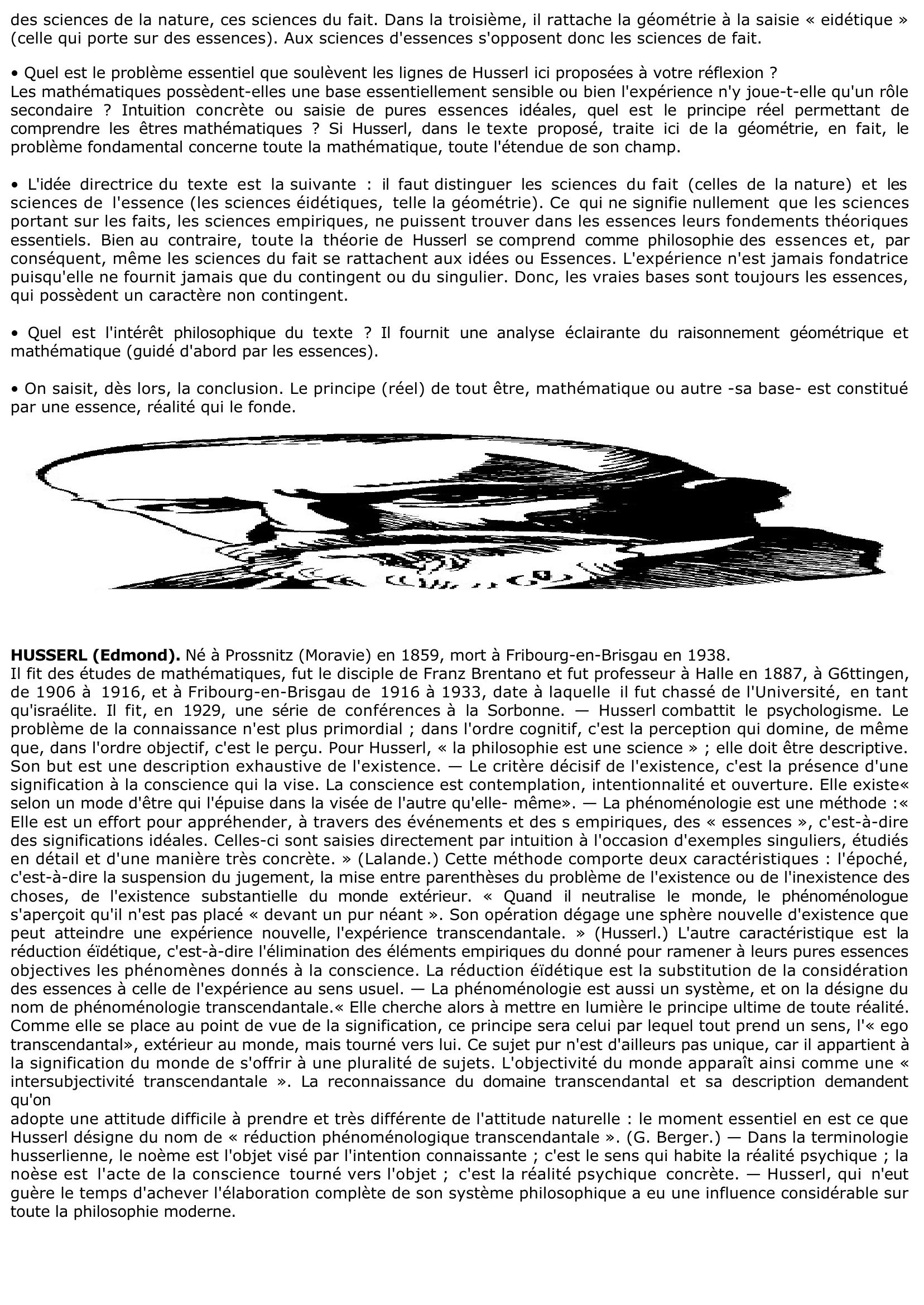 Prévisualisation du document Husserl: sciences de la nature et sciences géométriques