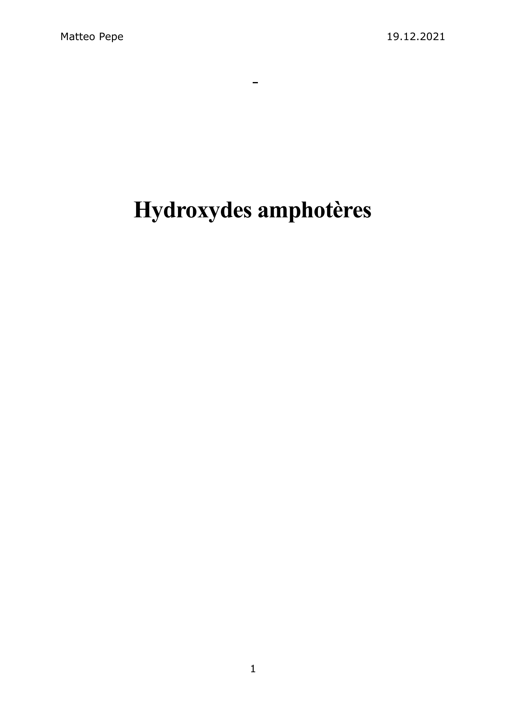 Prévisualisation du document Hydroxydes amphotères