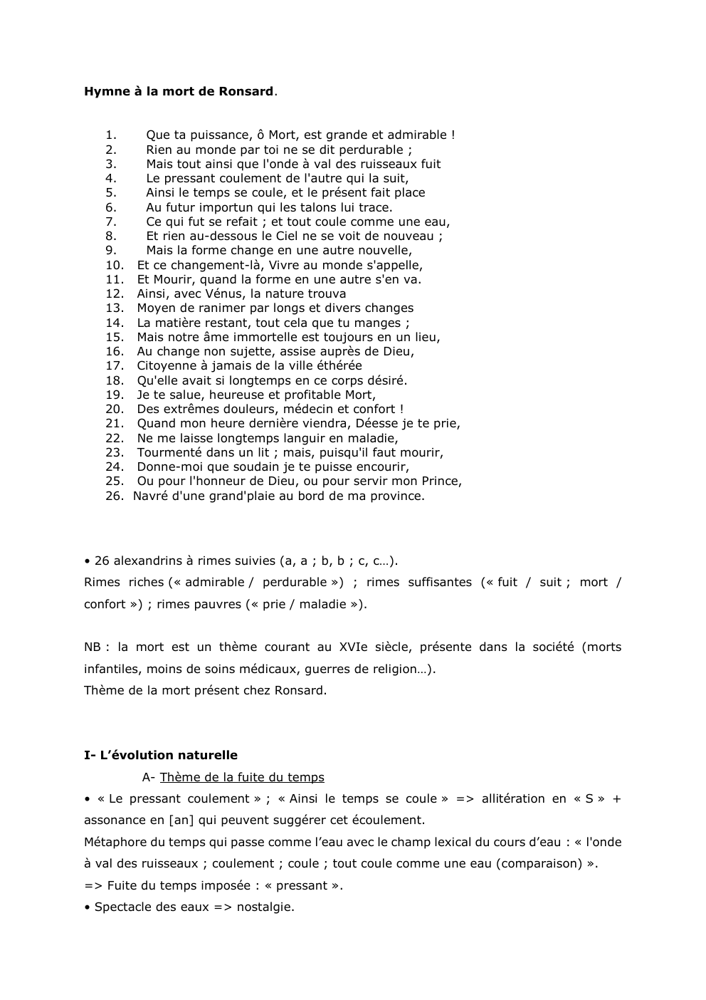 Prévisualisation du document Hymne à la mort de Ronsard.
1.
Que ta puissance, ô Mort, est grande et admirable !
2.
Rien au...