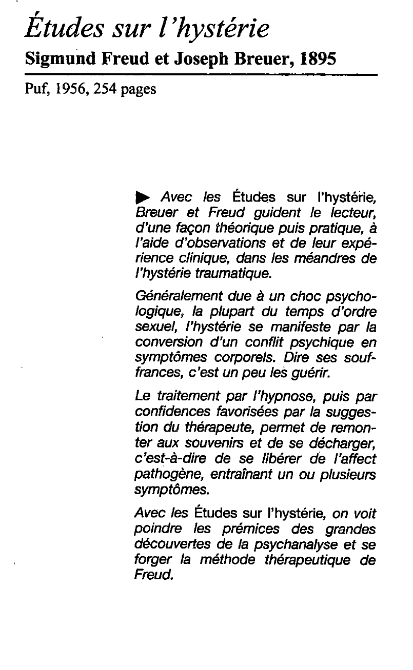 Prévisualisation du document HYSTÉRIE (psychanalyse)