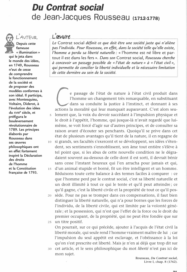 Prévisualisation du document i
..

Du Contrat social
de Jean-Jacques Rousseau
LAVTT:VR..

Depuis cette
fameuse
« illumination »
qui le jeta dans
le...