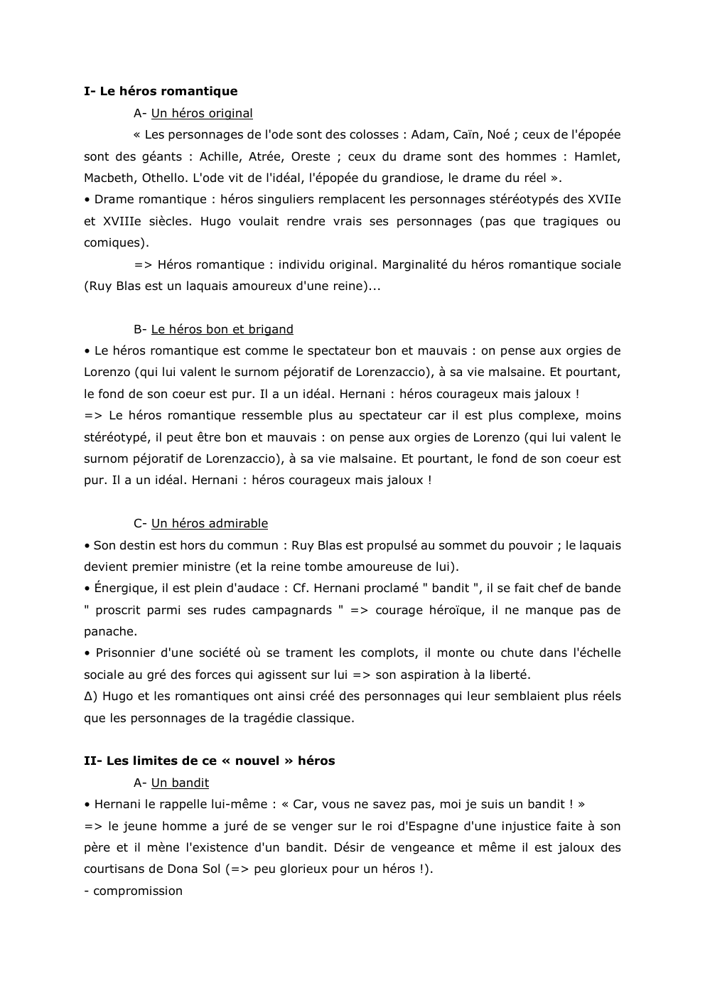 Prévisualisation du document I- Le héros romantique
A- Un héros original
« Les personnages de l'ode sont des colosses : Adam, Caïn, Noé...