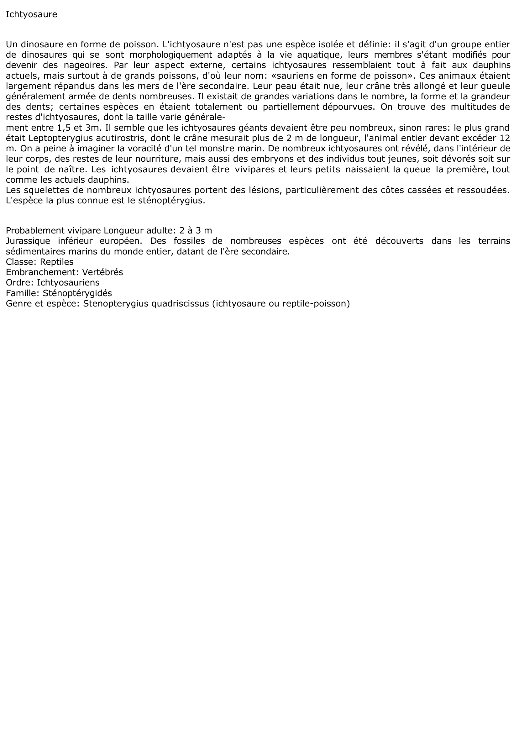 Prévisualisation du document Ichtyosaure