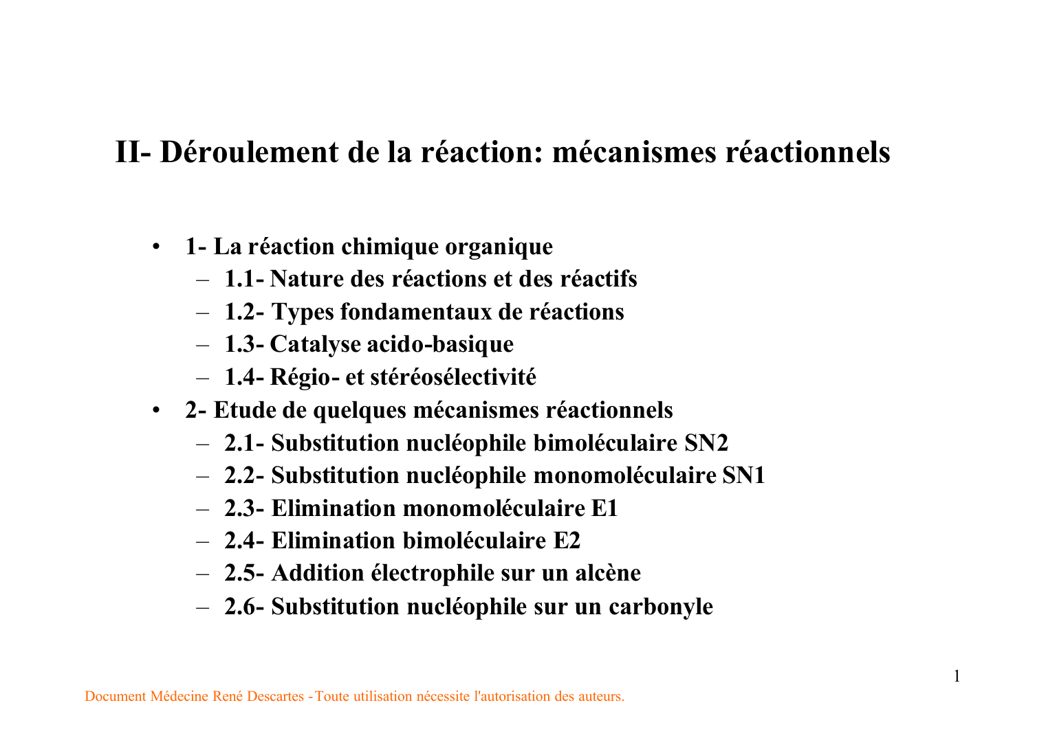 Prévisualisation du document II- Déroulement de la réaction: mécanismes réactionnelso 1- La réaction chimique organique- 1.