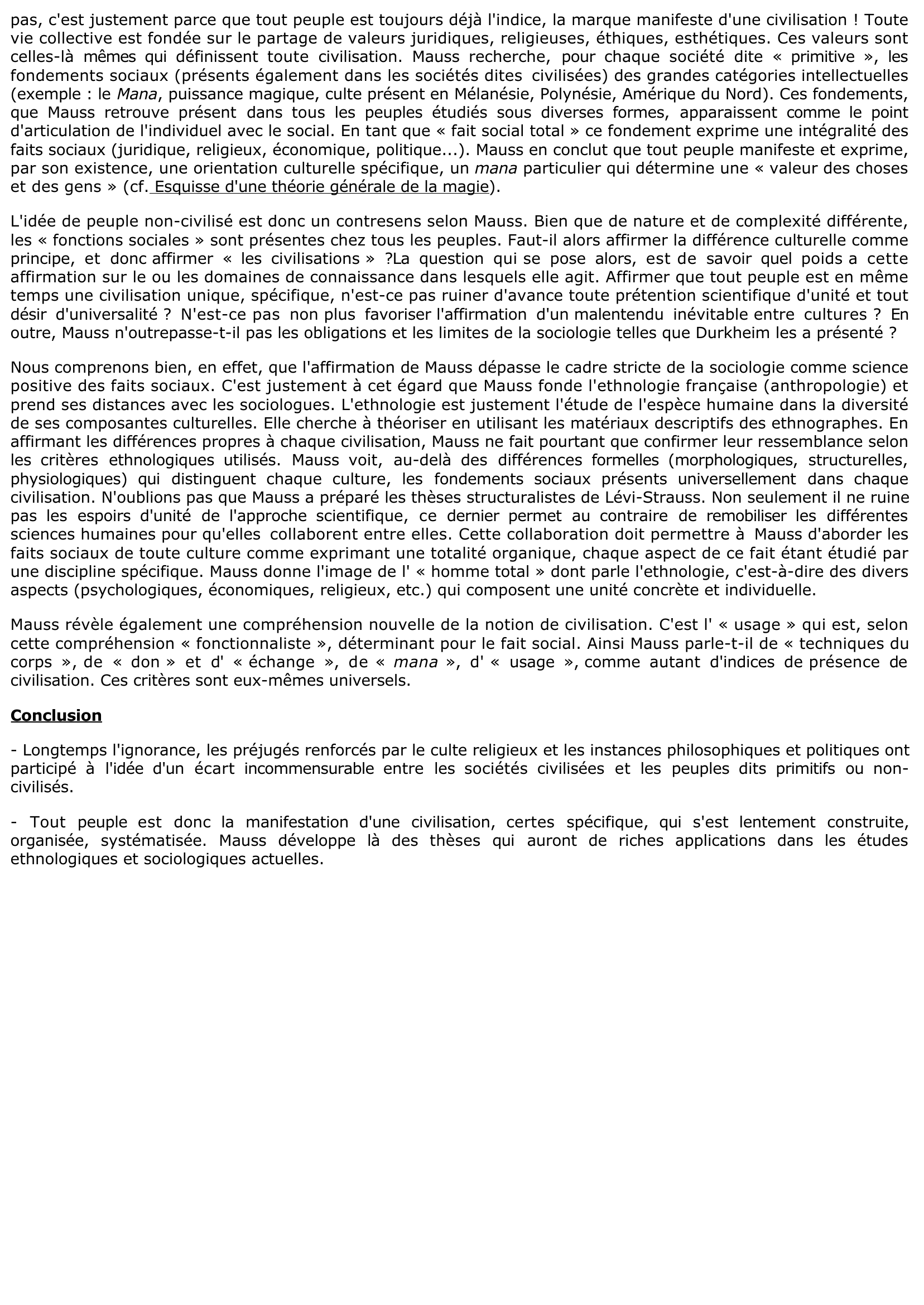 Prévisualisation du document « Il n'existe pas de peuples non civilisés. Il n'existe que des peuples de civilisations différentes. » Marcel MAUSS, « L'enseignement de l'histoire des religions des peuples non civilisés à l'École des hautes études », Revue de l'histoire des religions, tome 2.	?