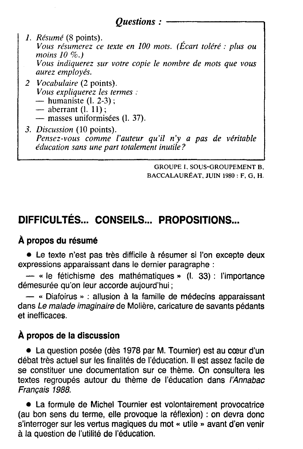 Prévisualisation du document «Il n'y a pas de véritable éducation sans une part totalement inutile»