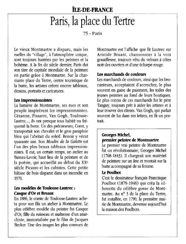 Prévisualisation du document ÎLE-DE-FRANCEParis, la place du Tertre.