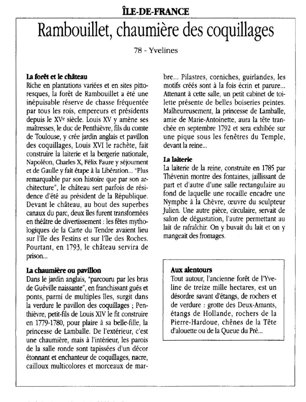 Prévisualisation du document ÎLE-DE-FRANCERambouillet, chaumière des coquillages.