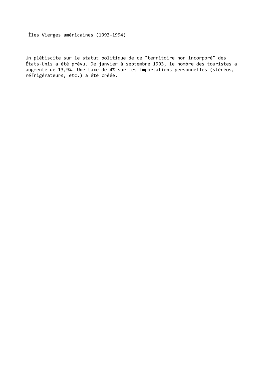 Prévisualisation du document Îles Vierges américaines (1993-1994)