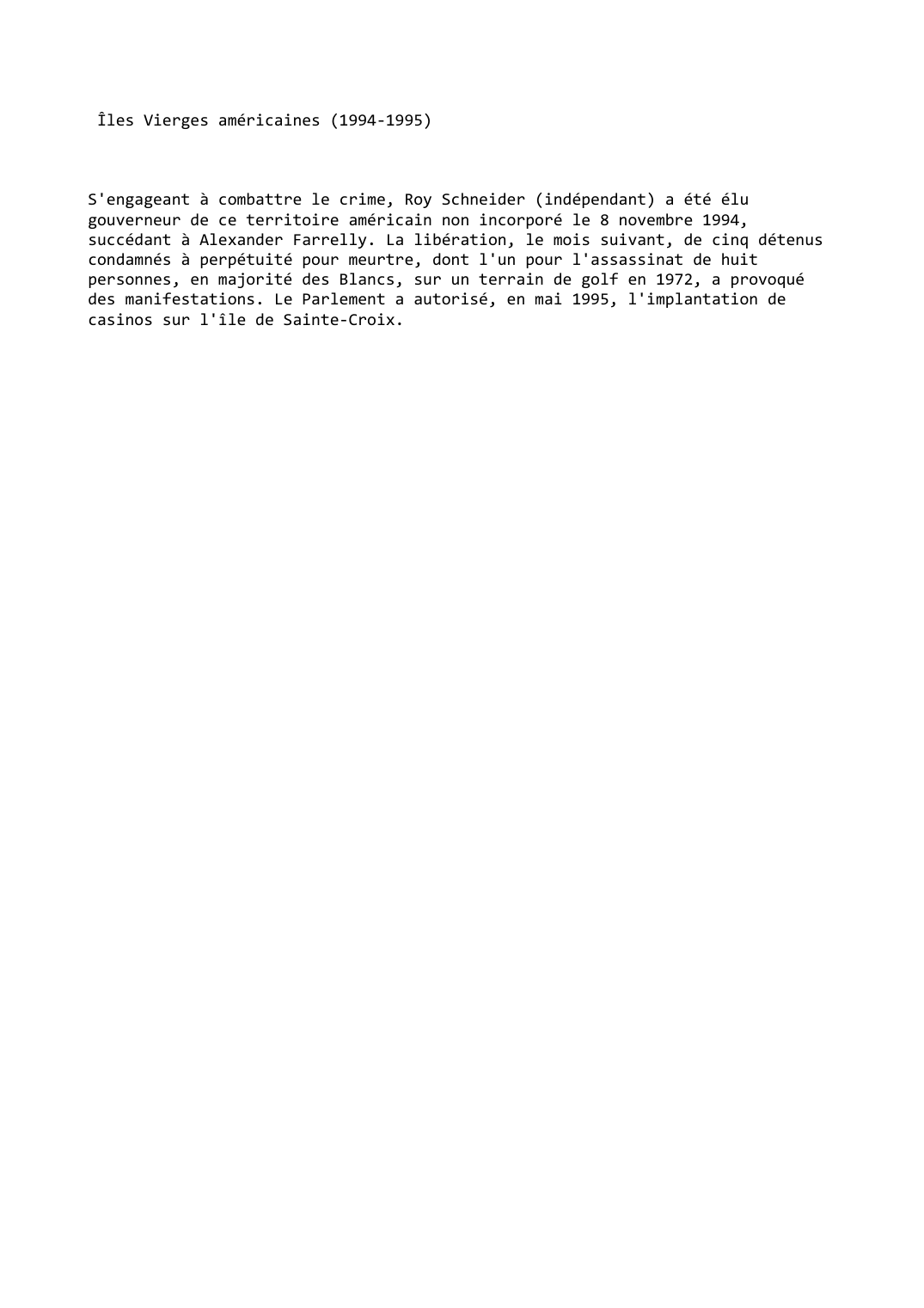 Prévisualisation du document Îles Vierges américaines (1994-1995)