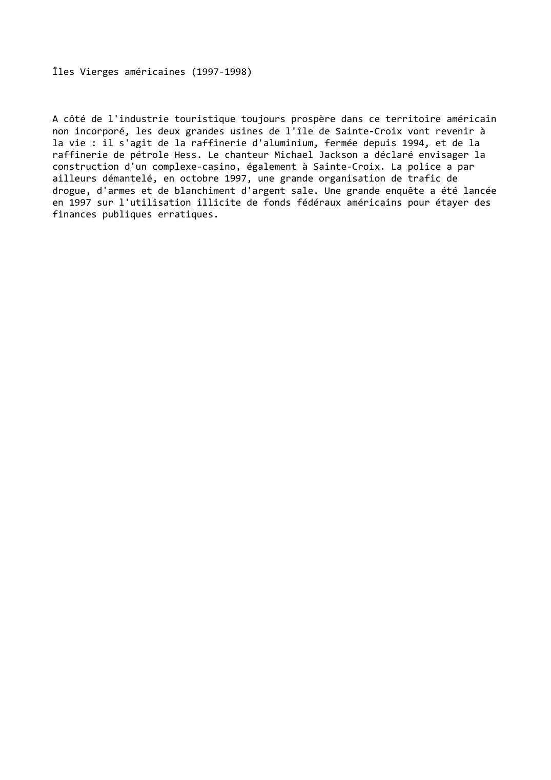 Prévisualisation du document Îles Vierges américaines (1997-1998)