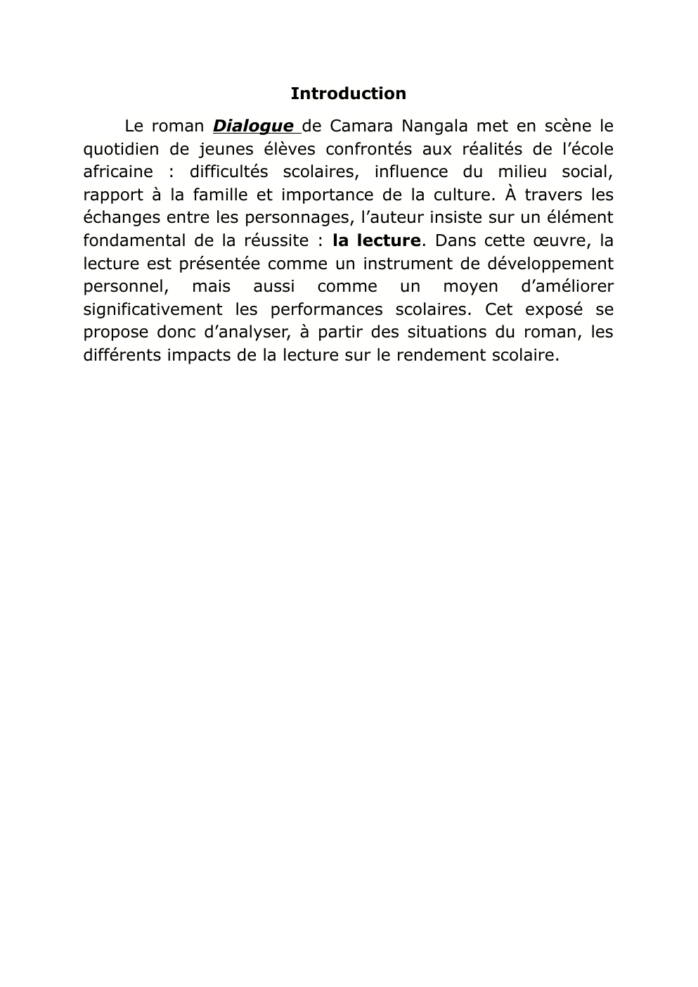 Prévisualisation du document impact de la lecture