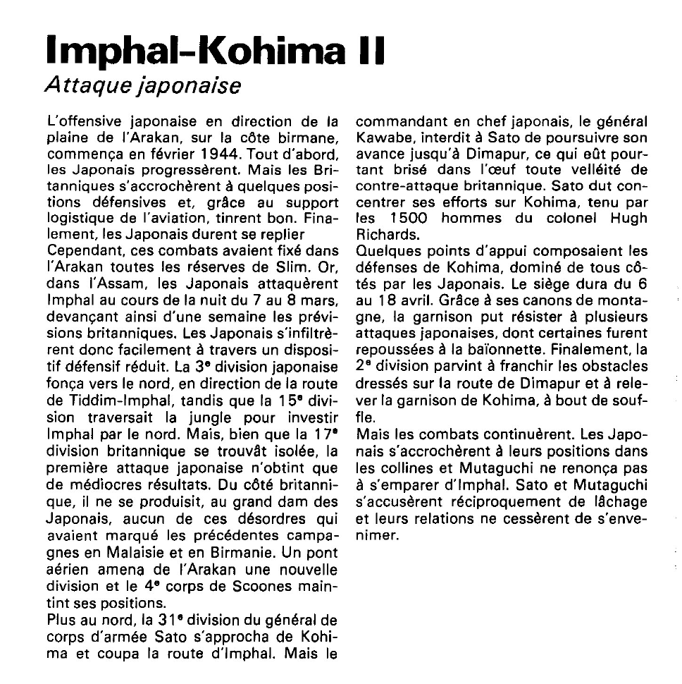 Prévisualisation du document Imphal-Kohima:
Plans rivaux.