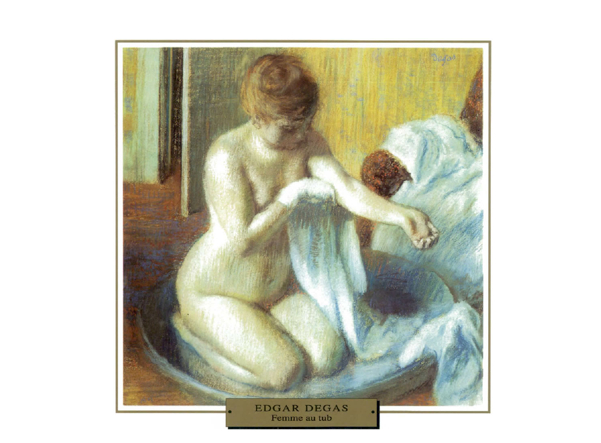 Prévisualisation du document IMPRESSIONNISME

1885

NU

France

Edgar DEGAS
FEMME AU TUB

Est-ce une moderne Vénus que Degas a voulu peindre ici, en...