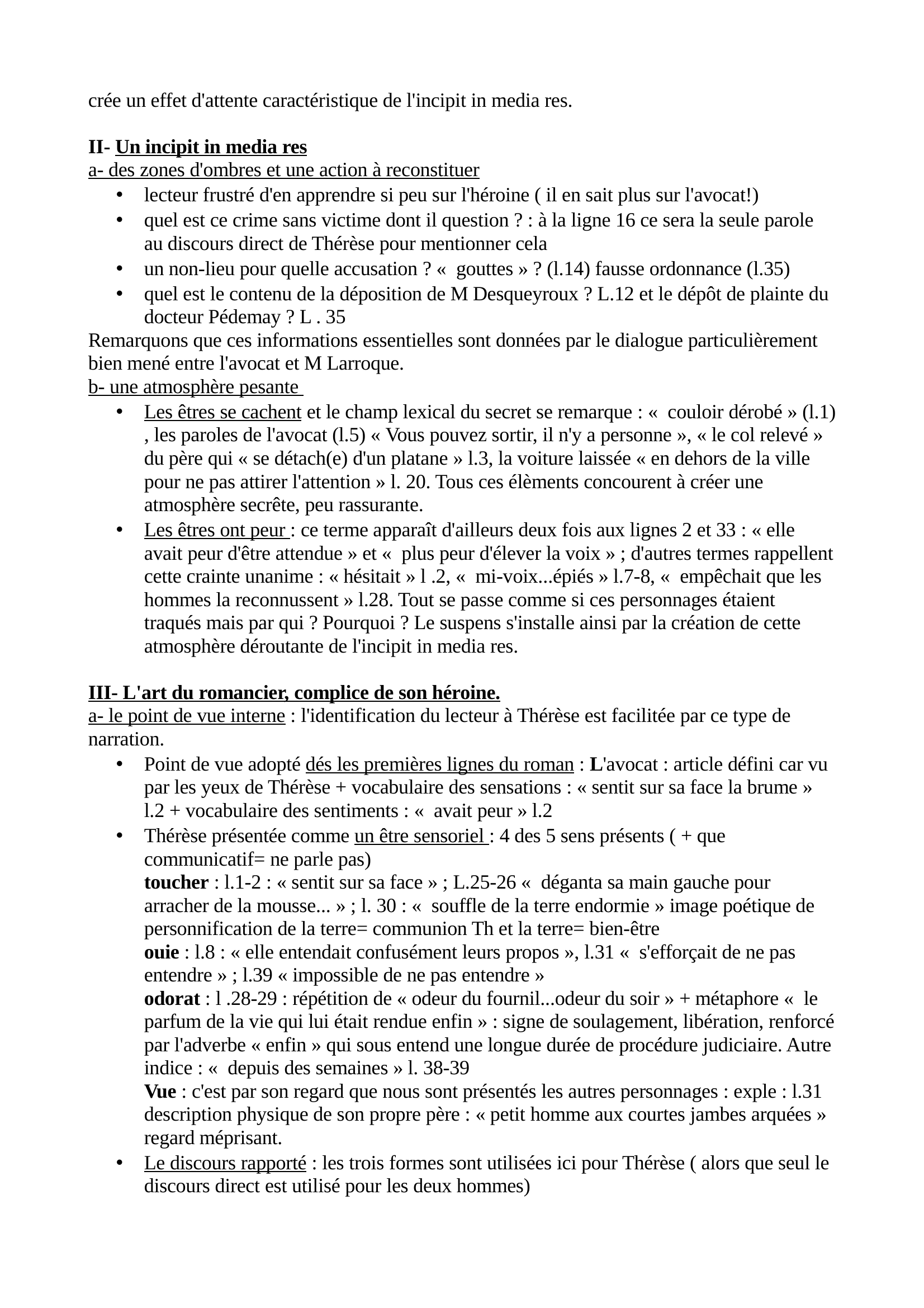 Prévisualisation du document incipit de Thérèse Desqueyroux de François Mauriac