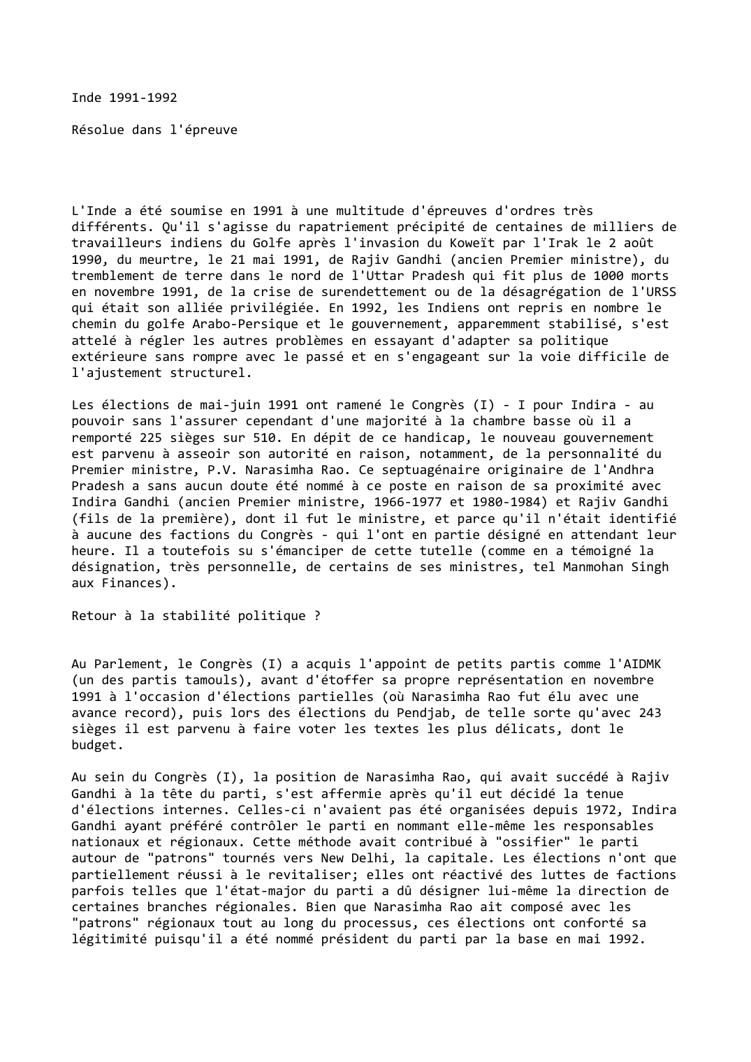 Prévisualisation du document Inde 1991-1992

Résolue dans l'épreuve