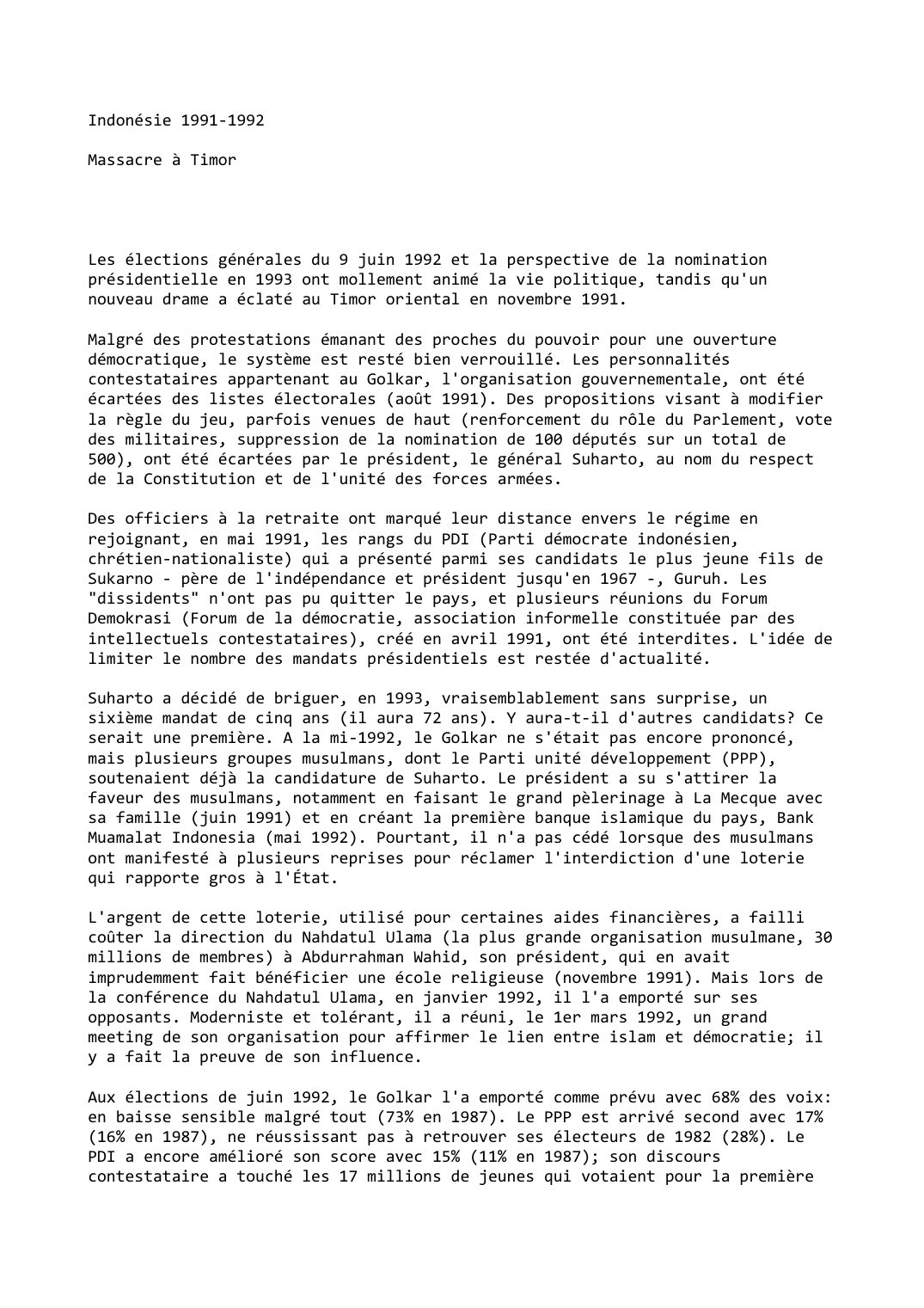 Prévisualisation du document Indonésie (1991-1992)

Massacre à Timor