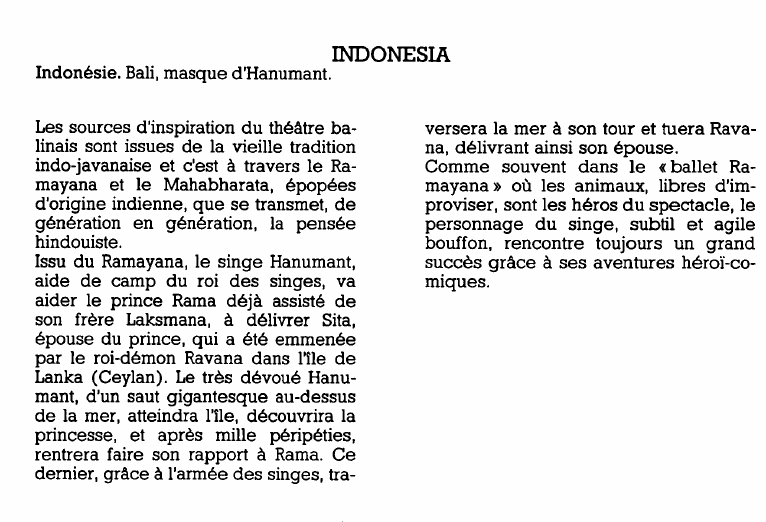 Prévisualisation du document Indonésie. Bali, masque d'Hanumant