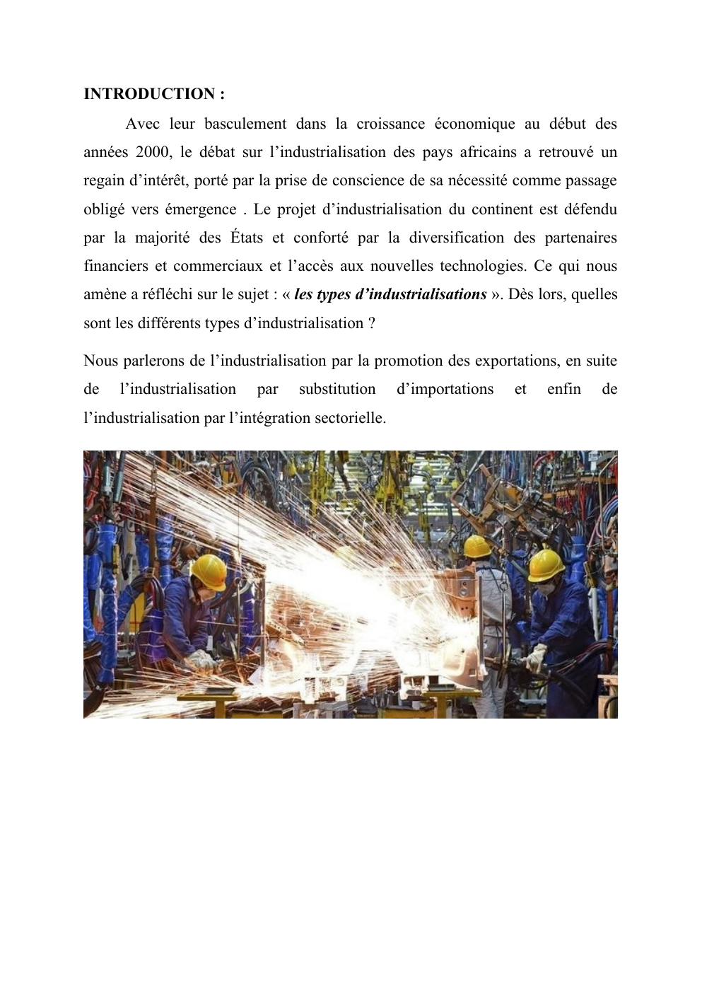 Prévisualisation du document industrialisation