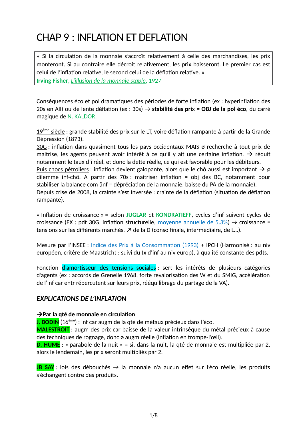 Prévisualisation du document INFLATION ET DEFLATION