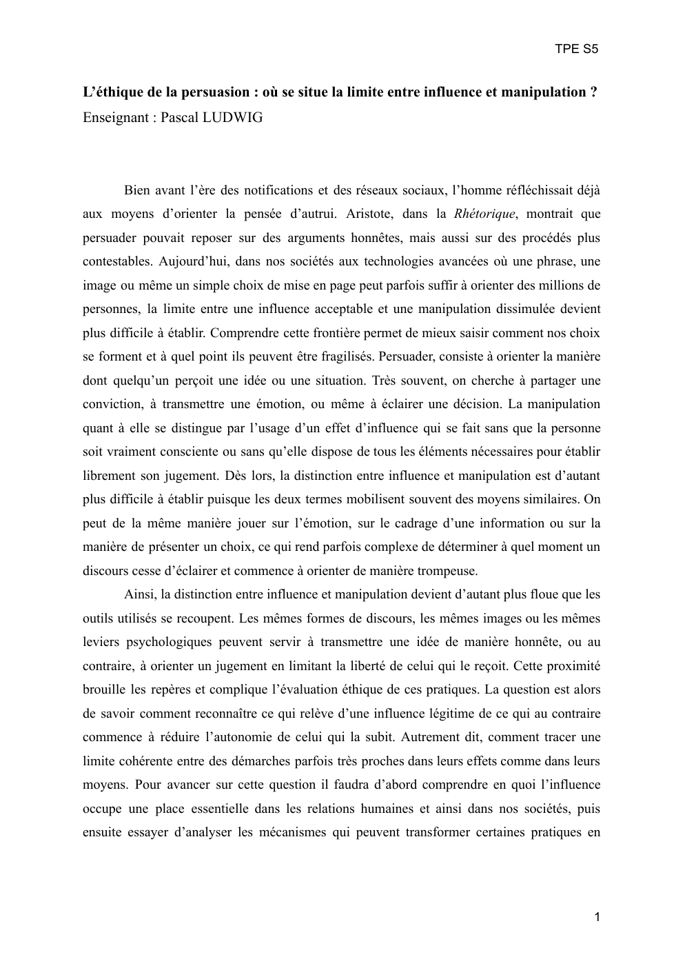 Prévisualisation du document Influence vs Manipulation