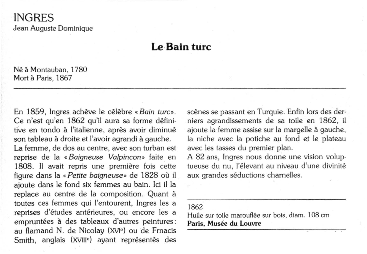 Prévisualisation du document INGRES Jean Auguste Dominique : Le Bain turc