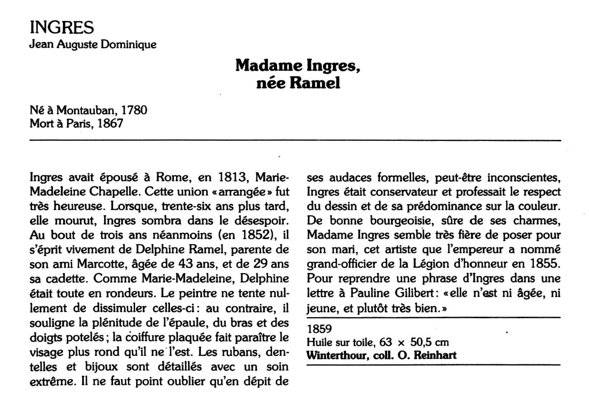 Prévisualisation du document INGRES Jean Auguste Dominique : Madame Ingres, née Hamel