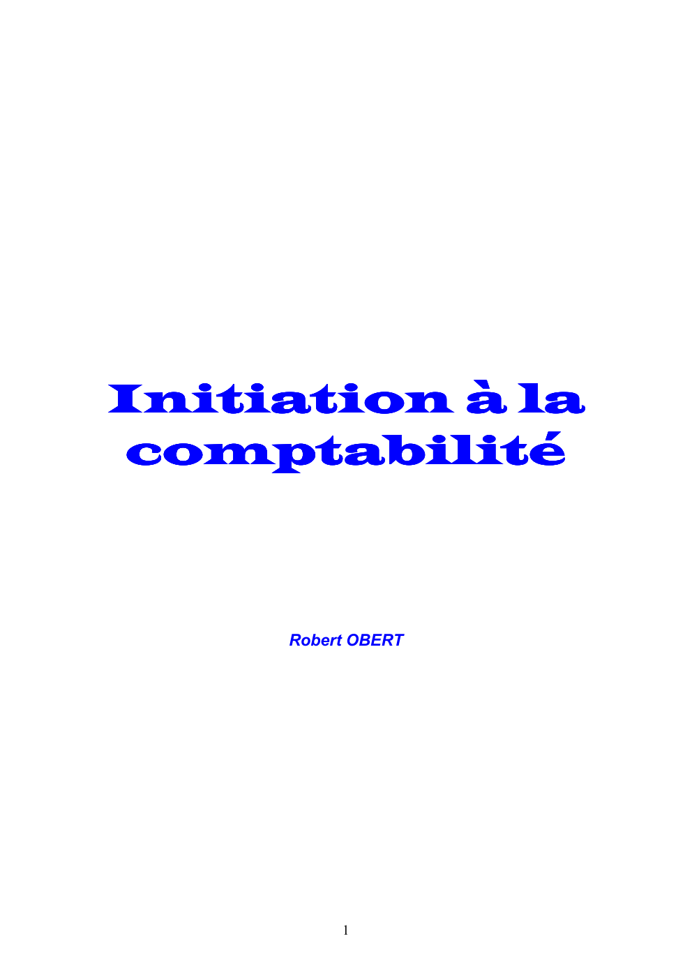 Prévisualisation du document Initiation à la comptabilité