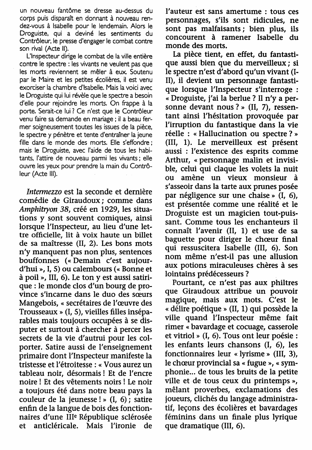 Prévisualisation du document INTERMEZZO de Jean Giraudoux (résumé de l'oeuvre & analyse détaillée)