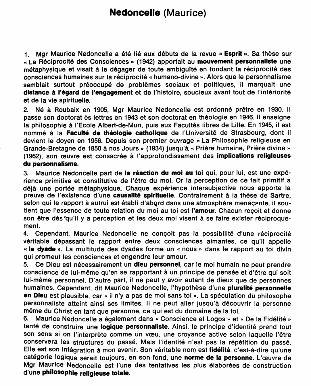 Prévisualisation du document INTERSUBJECTIVITÉ ET ONTOLOGIE, 1974.  Maurice Nédoncelle