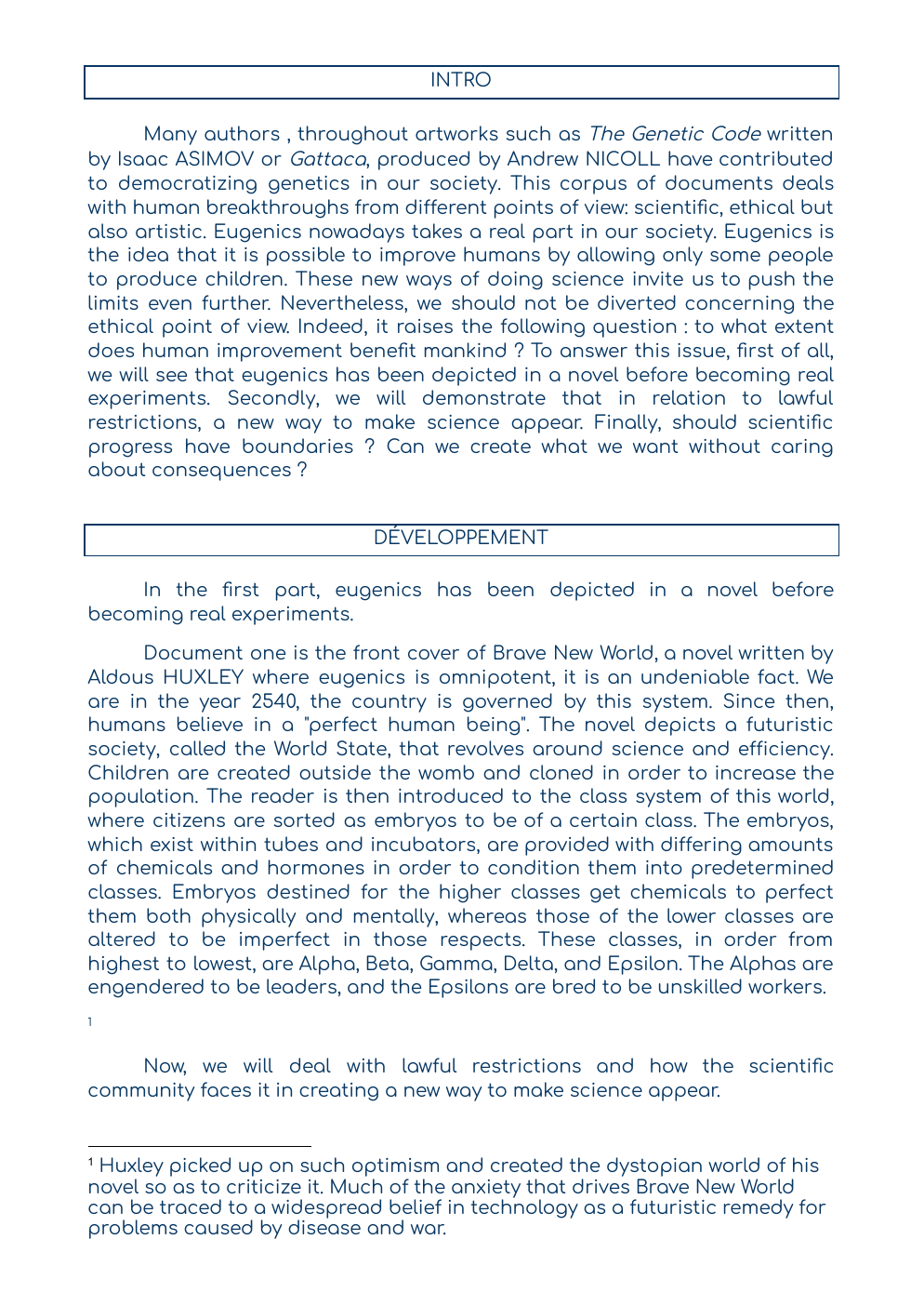 Prévisualisation du document Intro + développement + conclusion du portfolio en AMC sur l'eugénisme.