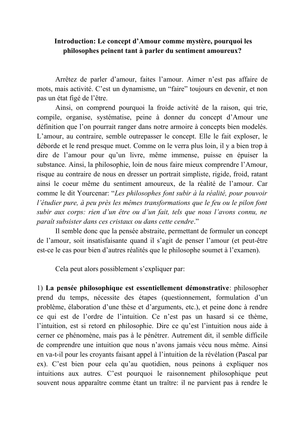 Prévisualisation du document Introduction à la philosophie du sentiment amoureux: Pourquoi les philosophes peinent à conceptualiser l'amour?