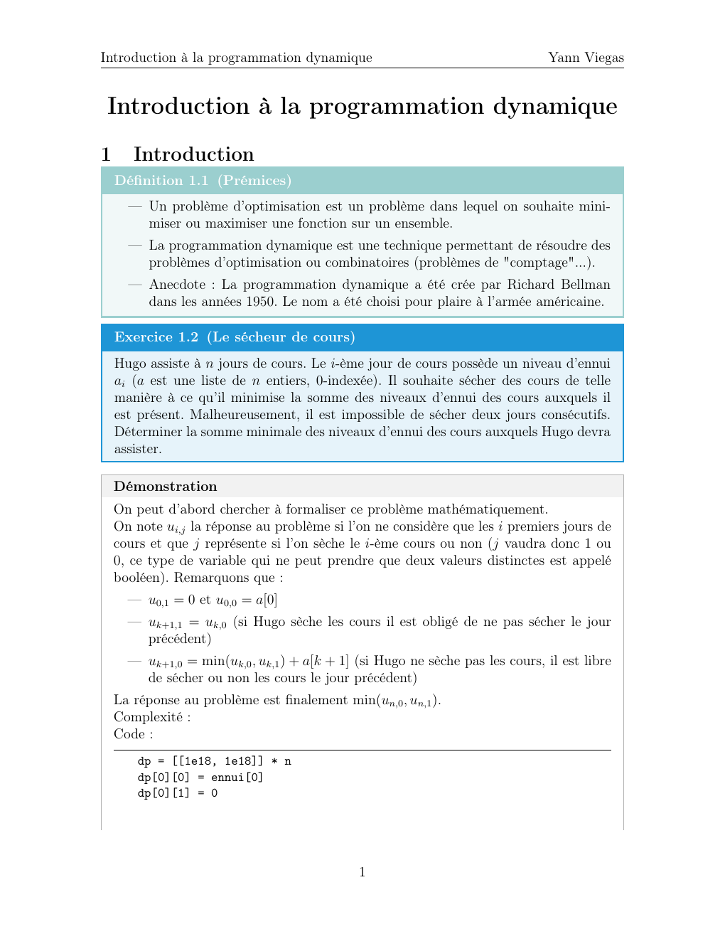 Prévisualisation du document Introduction à la programmation dynamique