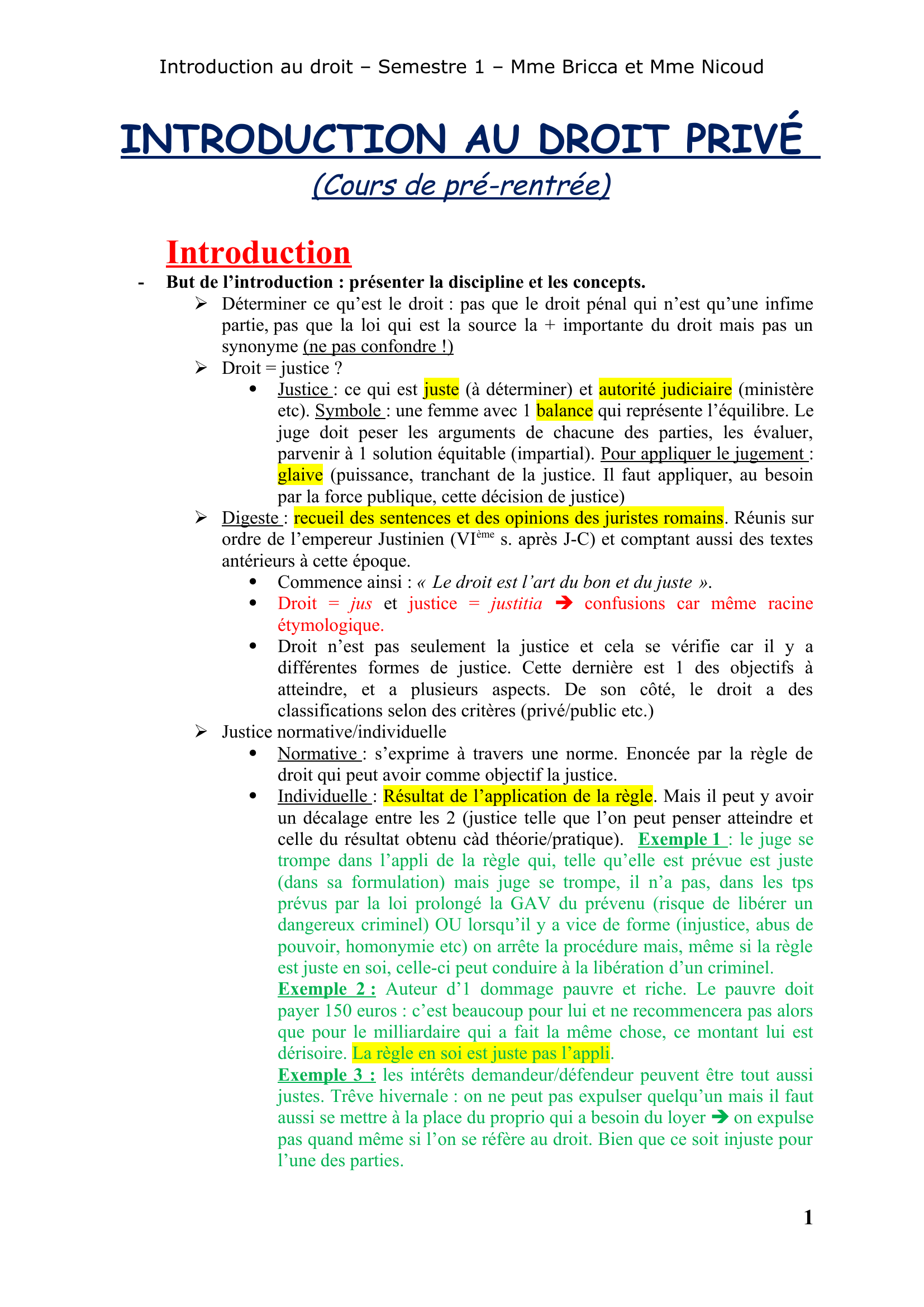 Prévisualisation du document INTRODUCTION AU DROIT PRIVÉ (Cours de pré-rentrée)