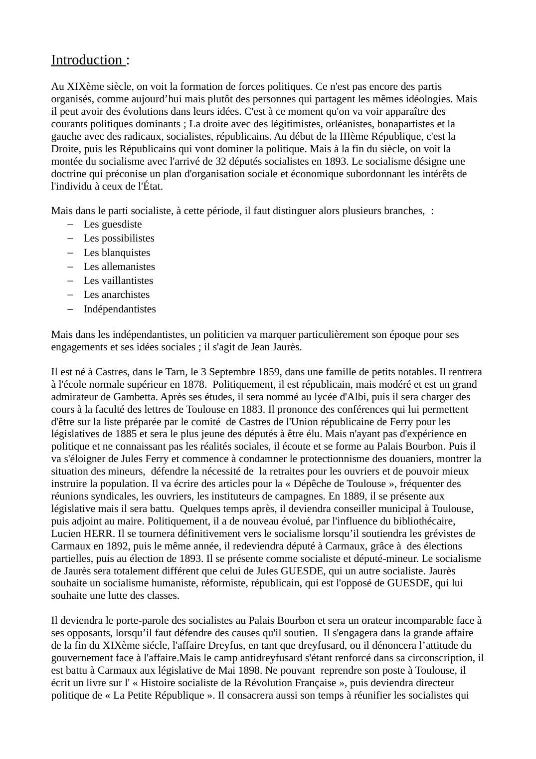 Prévisualisation du document Jaurès et le parti socialiste